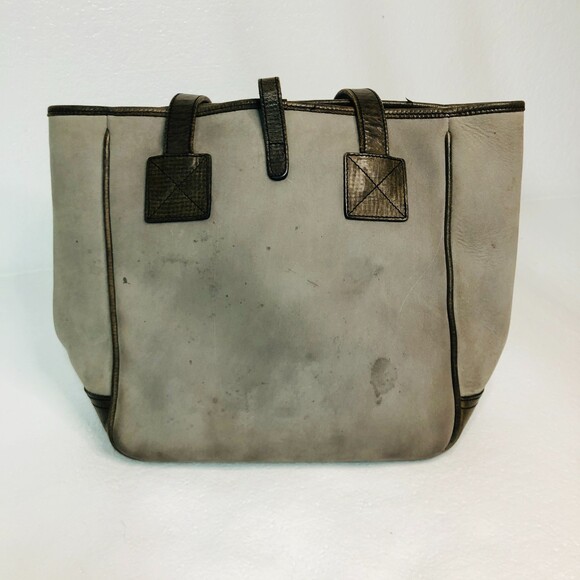 Dooney and Bourke Suede Gray Leather Strap Vintage Shoulder Bag - Picture 4 of 16